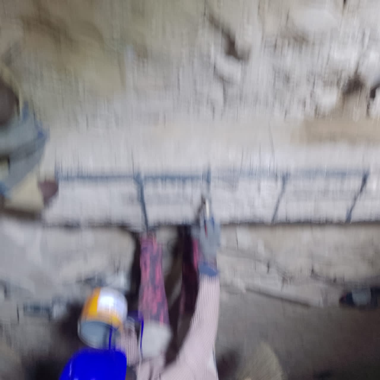 Repaired beam soffit inspected during the works